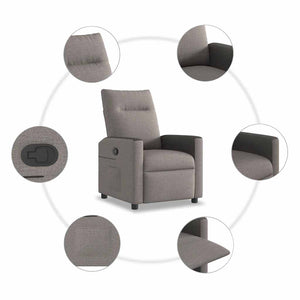 Fauteuil inclinable Taupe Tissu