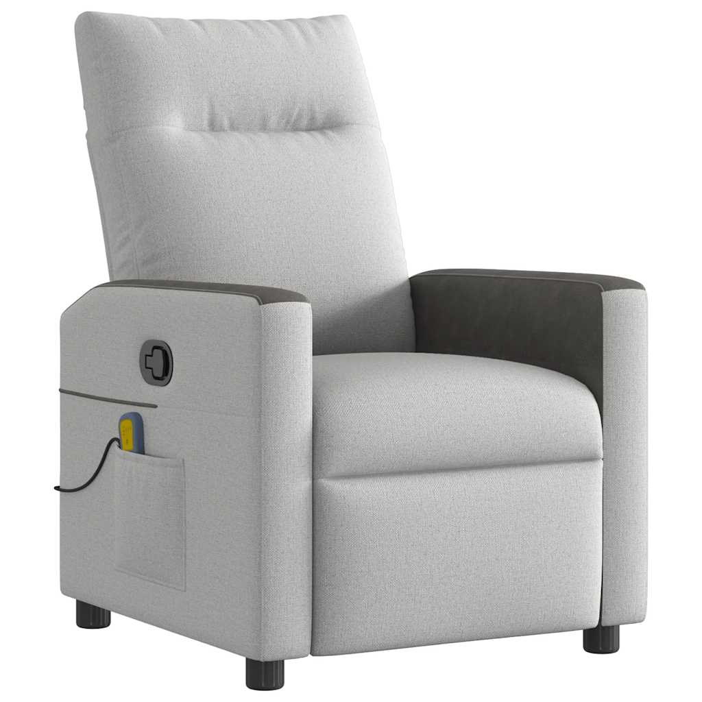 Fauteuil de massage inclinable gris nuage tissu