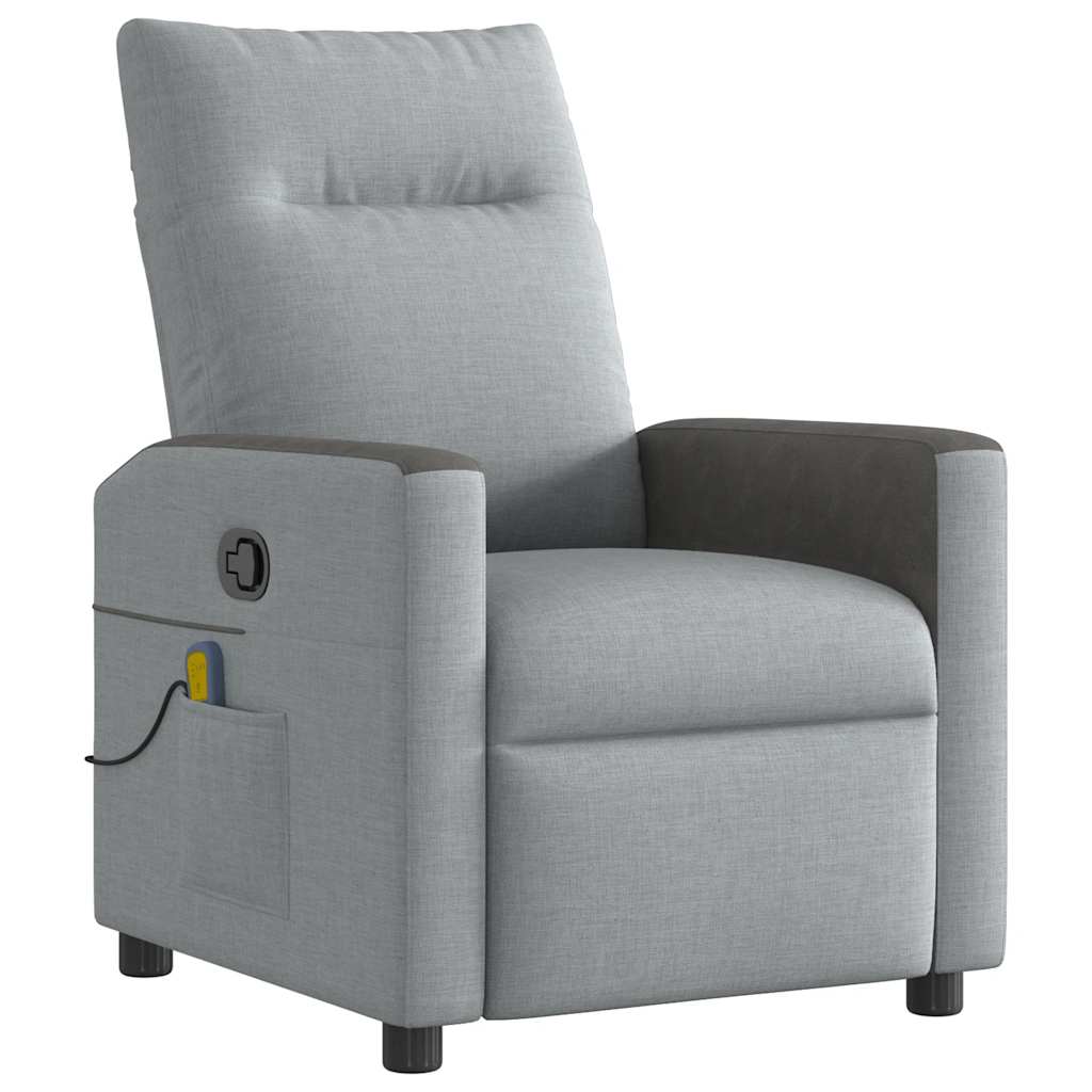 Fauteuil de massage inclinable Gris clair Tissu