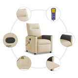 Fauteuil de massage inclinable Crème Tissu