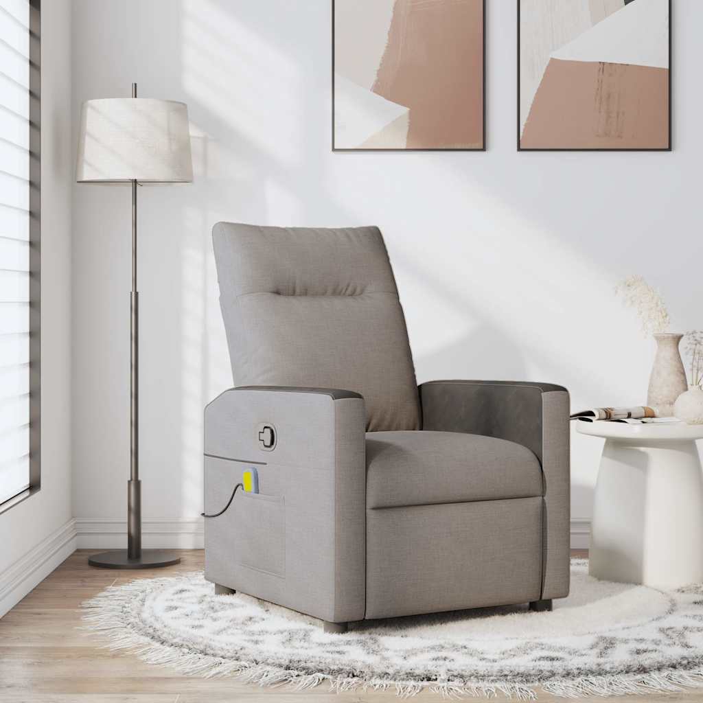 Fauteuil de massage inclinable Taupe Tissu