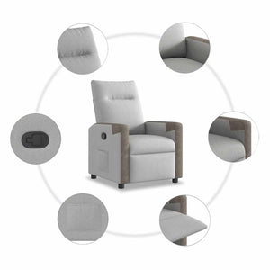 Fauteuil inclinable gris nuage tissu