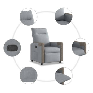 Fauteuil inclinable Gris clair Tissu