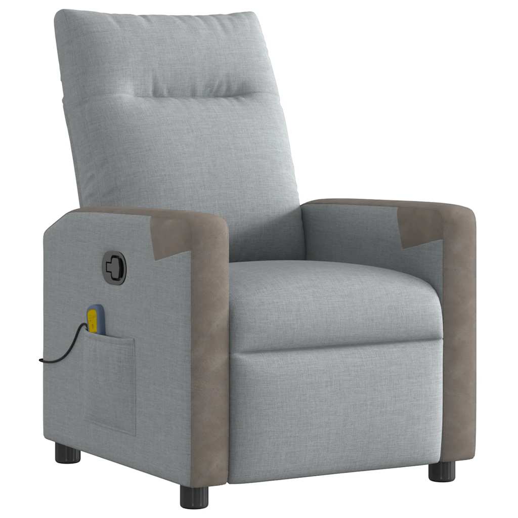 Fauteuil de massage inclinable Gris clair Tissu