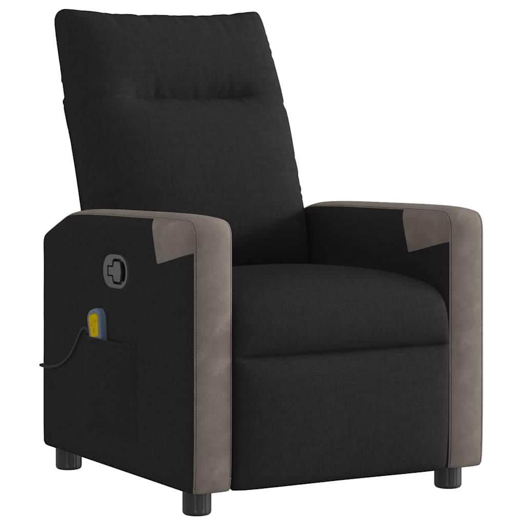 Fauteuil de massage inclinable Noir Tissu