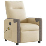 Fauteuil de massage inclinable Crème Tissu