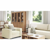 Canapé 3 pcs Beige Tissu en lin mélangé