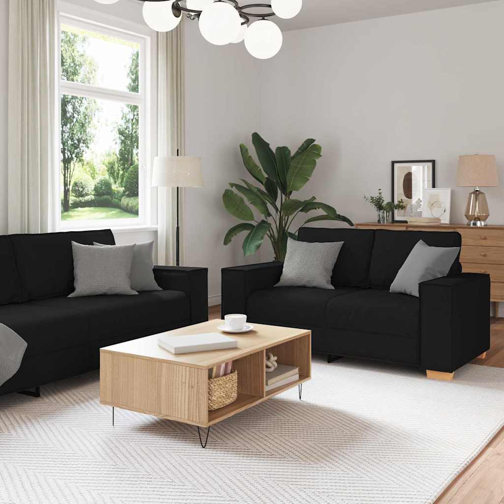 Ensemble de Canapés 3 pcs Noir 220 x 78 x 84 cm tissu