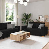 Ensemble de Canapés 3 pcs Noir 220 x 78 x 84 cm tissu