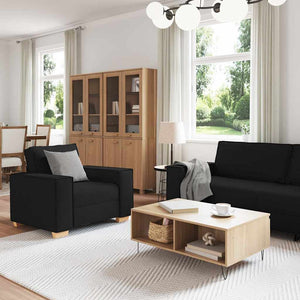 Ensemble de Canapés 3 pcs Noir 220 x 78 x 84 cm tissu