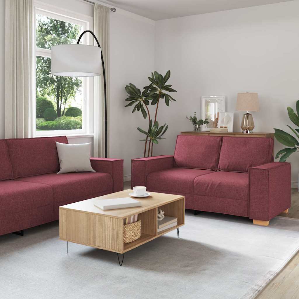 Ensemble de Canapés 3 pcs Bordeaux 220 x 78 x 84 cm tissu