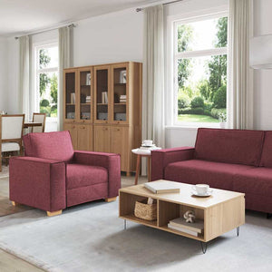 Ensemble de Canapés 3 pcs Bordeaux 220 x 78 x 84 cm tissu