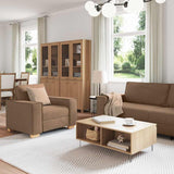 Ensemble de Canapés 3 pcs Marron 220 x 78 x 84 cm tissu