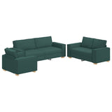 Ensemble de Canapés 3 pcs Vert foncé 220 x 78 x 84 cm tissu