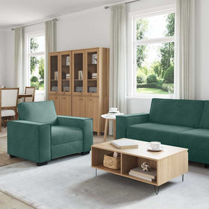 Ensemble de canapés 3 pcs avec coussins Vert foncé Velours