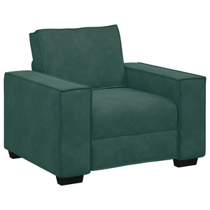 Ensemble de canapés 3 pcs avec coussins Vert foncé Velours