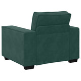 Ensemble de canapés 3 pcs avec coussins Vert foncé Velours