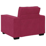 Ensemble de canapés 3 pcs avec coussins Rouge bordeaux Velours