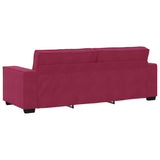 Ensemble de canapés 3 pcs avec coussins Rouge bordeaux Velours