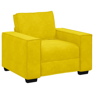 Ensemble de canapés 3 pcs avec coussins Jaune Velours