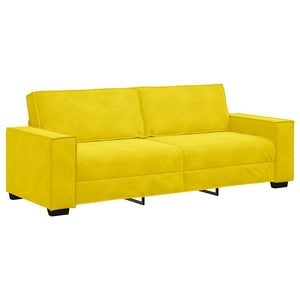 Ensemble de canapés 3 pcs avec coussins Jaune Velours