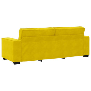 Ensemble de canapés 3 pcs avec coussins Jaune Velours