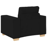 Ensemble de Canapés avec coussin avec oreiller Noir tissu