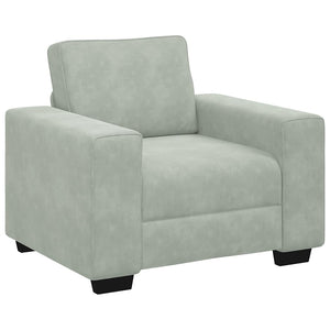 Ensemble de canapés 3 pcs avec coussins Gris clair Velours