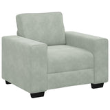 Ensemble de canapés 3 pcs avec coussins Gris clair Velours