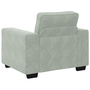 Ensemble de canapés 3 pcs avec coussins Gris clair Velours