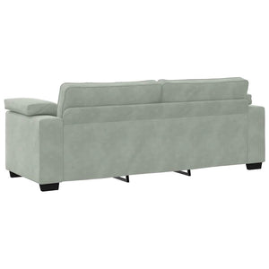 Ensemble de canapés 3 pcs avec coussins Gris clair Velours