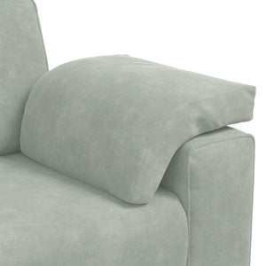 Ensemble de canapés 3 pcs avec coussins Gris clair Velours