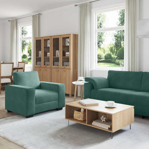 Ensemble de canapés 3 pcs avec coussins Vert foncé Velours