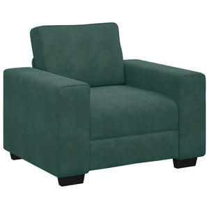 Ensemble de canapés 3 pcs avec coussins Vert foncé Velours