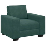 Ensemble de canapés 3 pcs avec coussins Vert foncé Velours