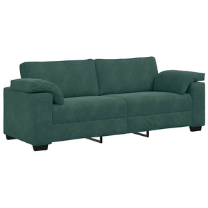 Ensemble de canapés 3 pcs avec coussins Vert foncé Velours