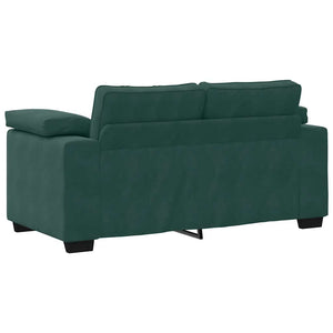 Ensemble de canapés 3 pcs avec coussins Vert foncé Velours
