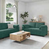 Ensemble de canapés 3 pcs avec coussins Vert foncé Velours