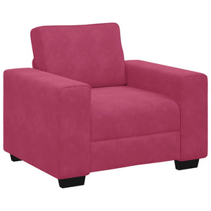 Ensemble de canapés 3 pcs avec coussins Rouge bordeaux Velours