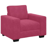 Ensemble de canapés 3 pcs avec coussins Rouge bordeaux Velours