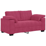 Ensemble de canapés 3 pcs avec coussins Rouge bordeaux Velours