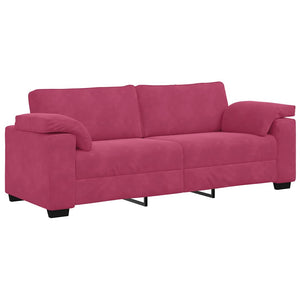 Ensemble de canapés 3 pcs avec coussins Rouge bordeaux Velours