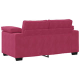 Ensemble de canapés 3 pcs avec coussins Rouge bordeaux Velours
