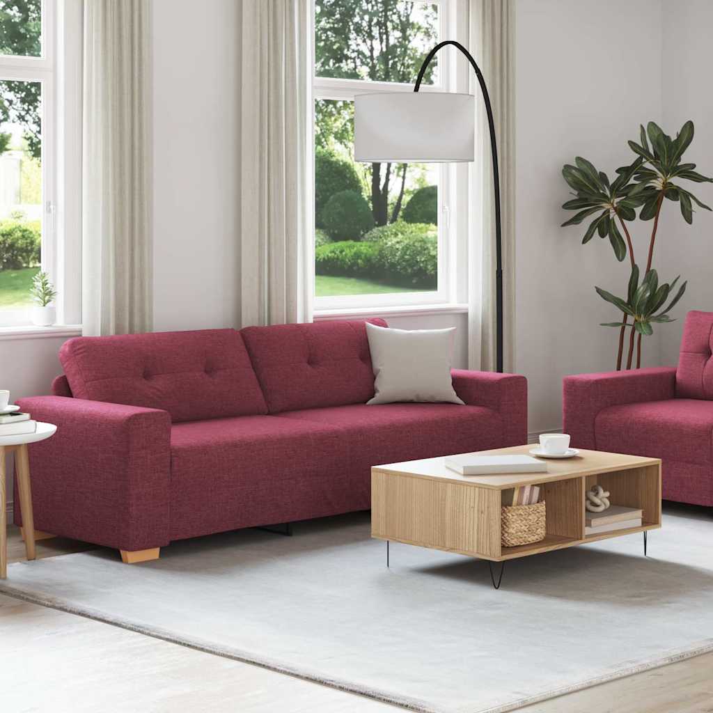 Ensemble de Canapés 2 pcs Bordeaux 221 x 78 x 80 cm Tissu