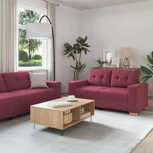 Ensemble de Canapés 2 pcs Bordeaux 221 x 78 x 80 cm Tissu