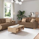Ensemble de Canapés 2 pcs Marron 221 x 78 x 80 cm Tissu