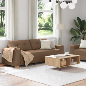 Ensemble de Canapés 2 pcs Marron 221 x 78 x 80 cm Tissu