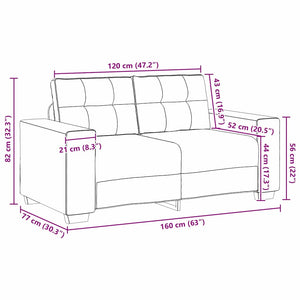 Ensemble de Canapés 2 pcs Marron 221 x 78 x 80 cm Tissu
