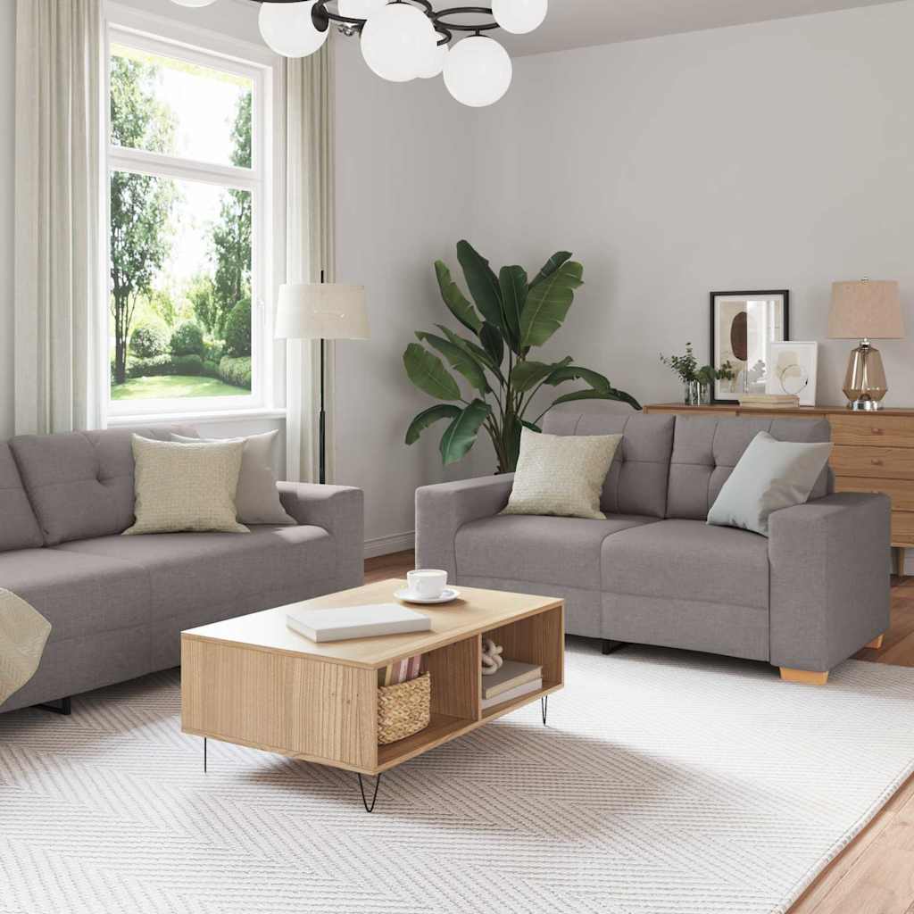 Ensemble de Canapés 2 pcs Taupe 221 x 78 x 80 cm Tissu