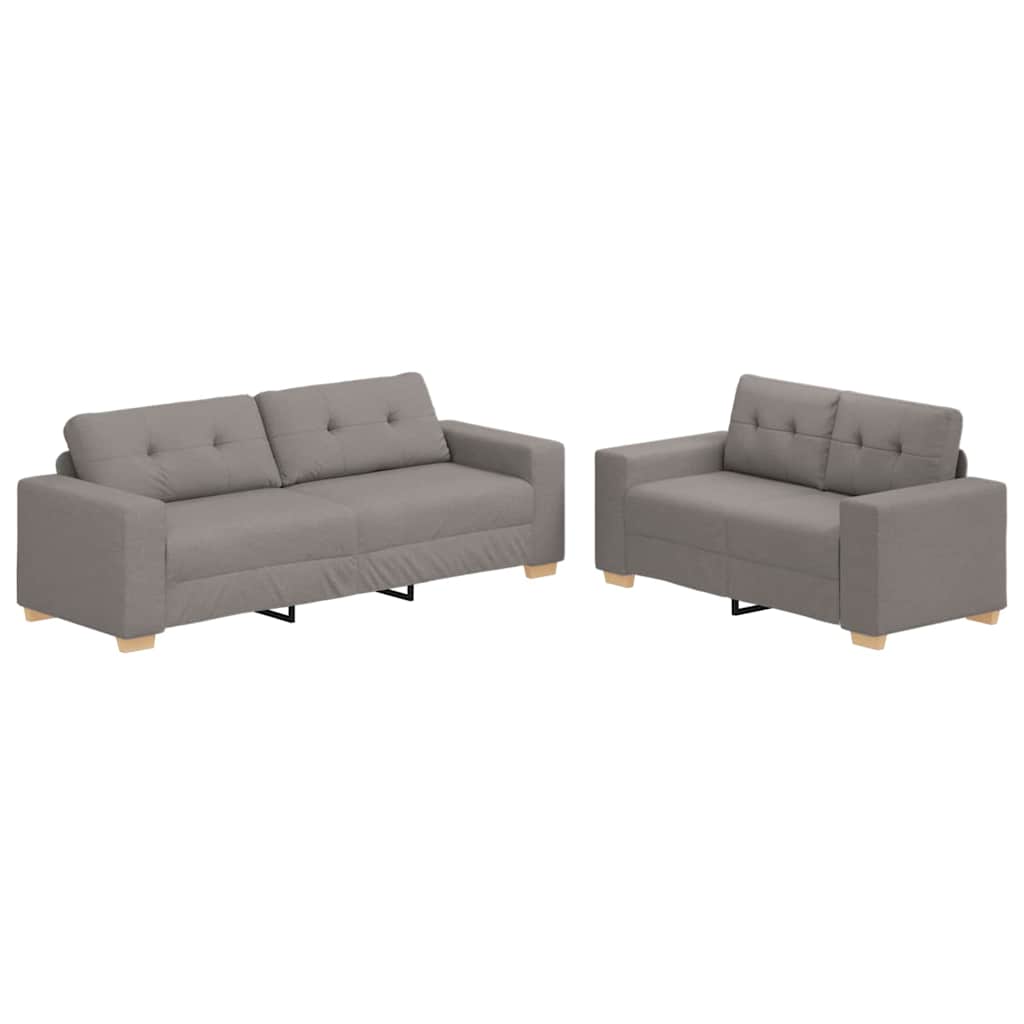 Ensemble de Canapés 2 pcs Taupe 221 x 78 x 80 cm Tissu